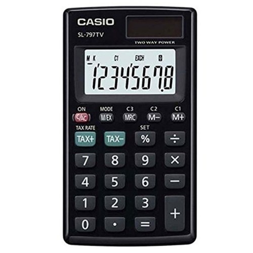 Casio Practical Handheld Calculator Digits Solar Battery Extra